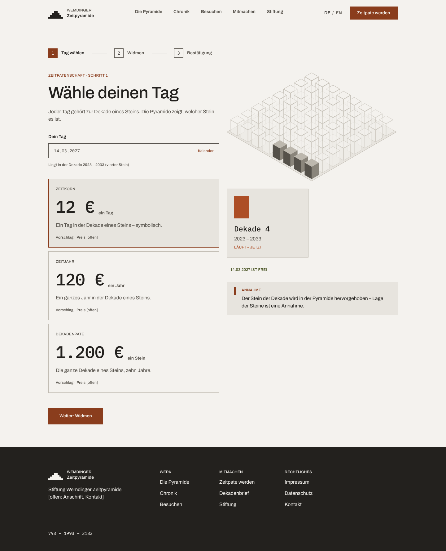 Schritt 1: Tag wählen